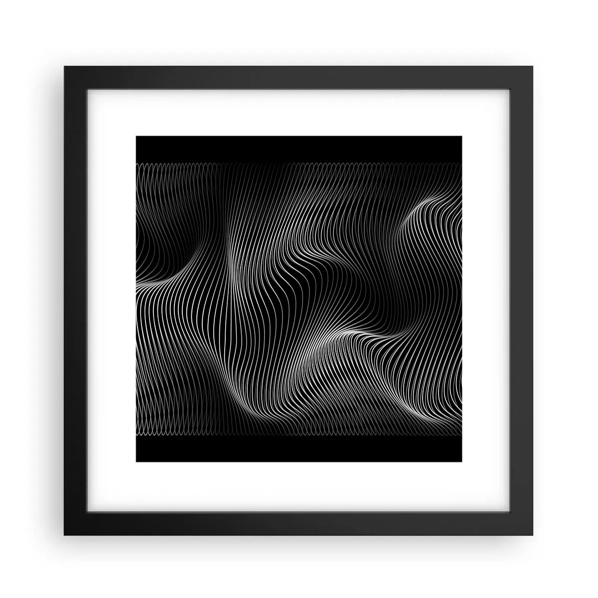 Poster in een zwarte lijst - Dans van licht in de ruimte - 30x30 cm