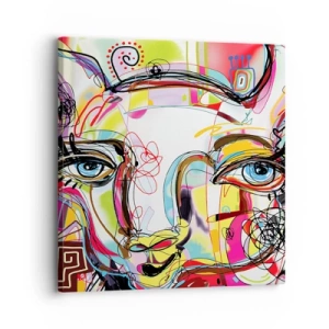 Schilderen op canvas - De rijkdom van het middelbare schooldiploma van de kat - 30x30 cm