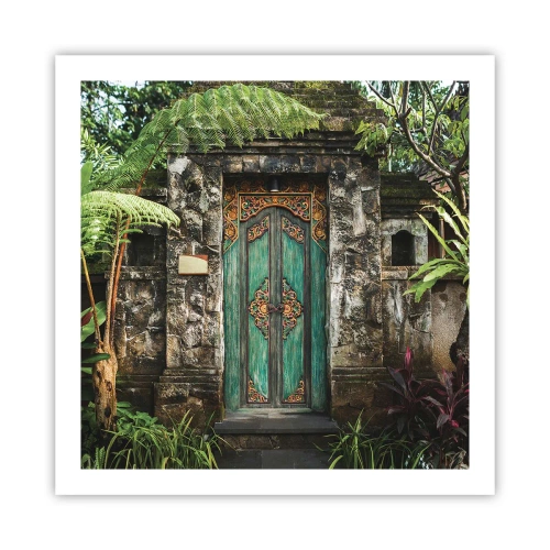 Poster - Een deur naar een exotische wereld - 60x60 cm