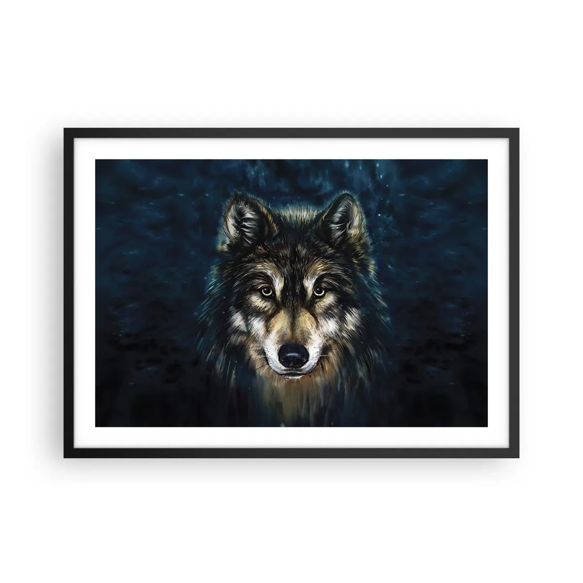 Poster in een zwarte lijst - Alfa? en omega - 70x50 cm