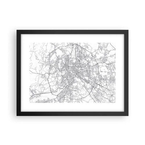 Poster in een zwarte lijst - Romeinse cirkel - 40x30 cm