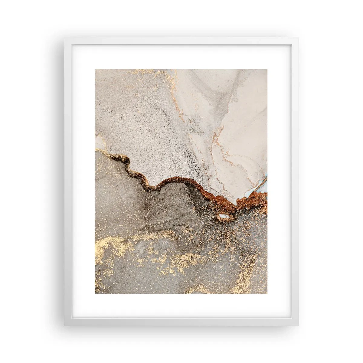 Poster in een witte lijst - Op de grens van kleuren - 40x50 cm