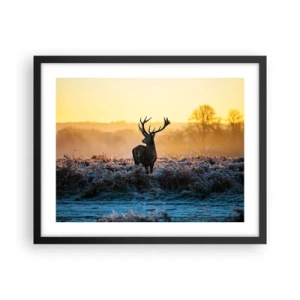 Poster in een zwarte lijst - Gekroond op zijn landgoed - 50x40 cm