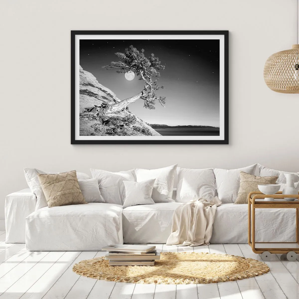 Poster in een zwarte lijst - Een zegevierende jager - 100x70 cm