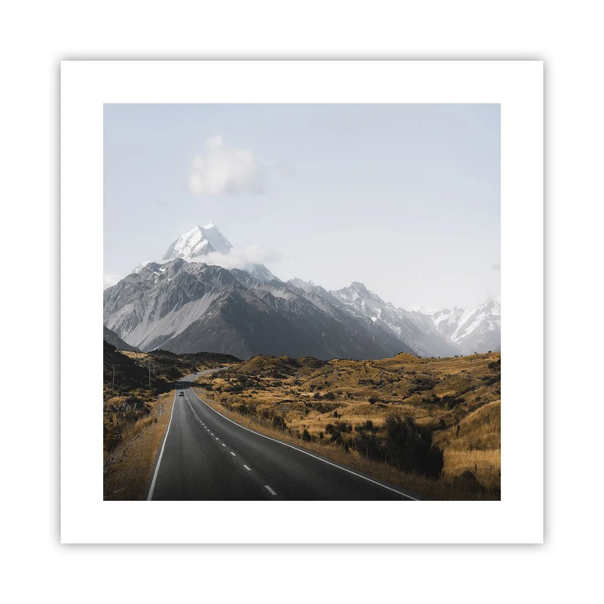 Poster - De weg naar het hart van de bergen - 40x40 cm