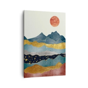 Schilderen op canvas - Een dwarsdoorsnede van de wereld - 70x100 cm