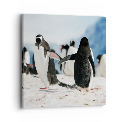 Schilderen op canvas - Dansen in de sneeuw - 40x40 cm