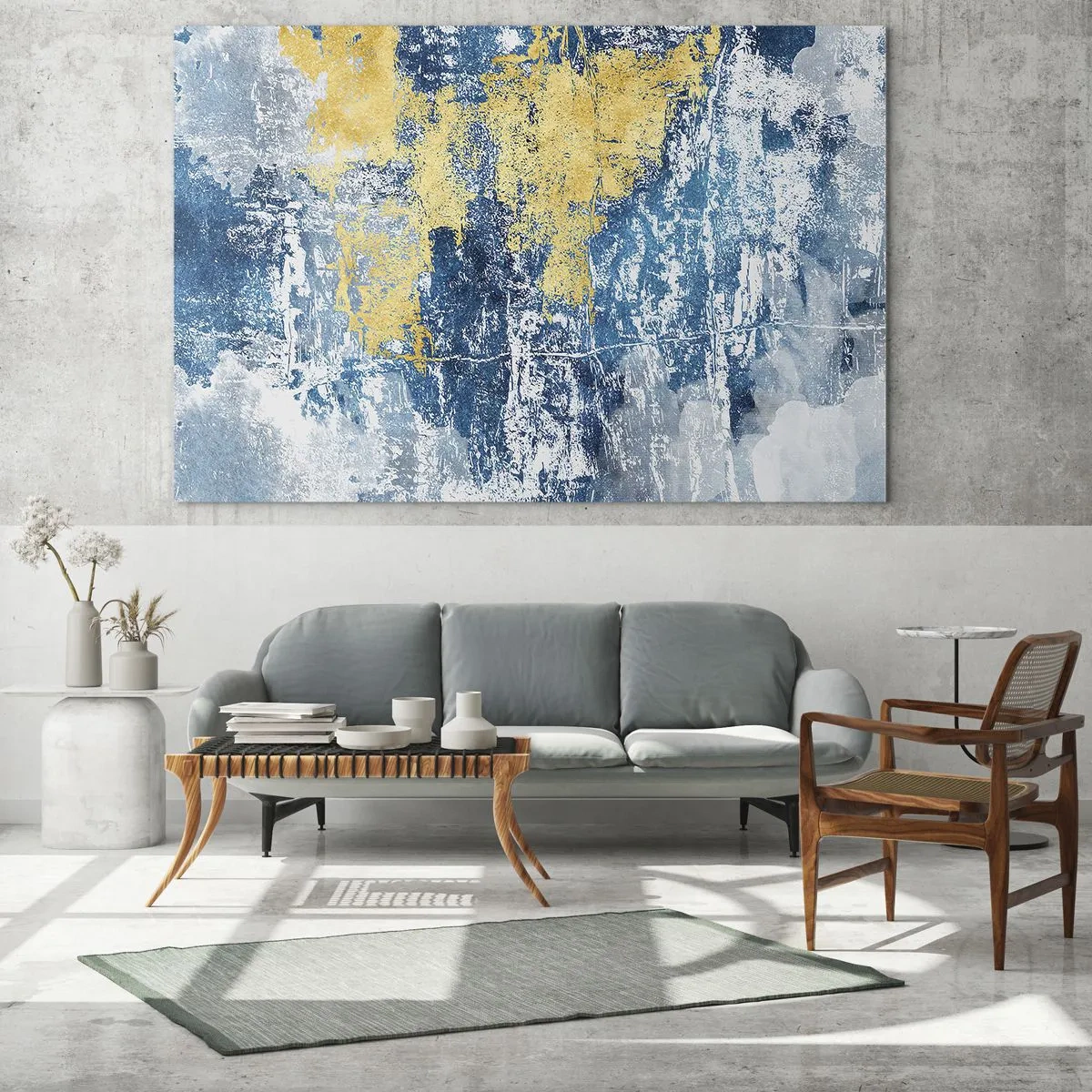 Schilderen op glas - Abstractie vol met weer - 100x70 cm