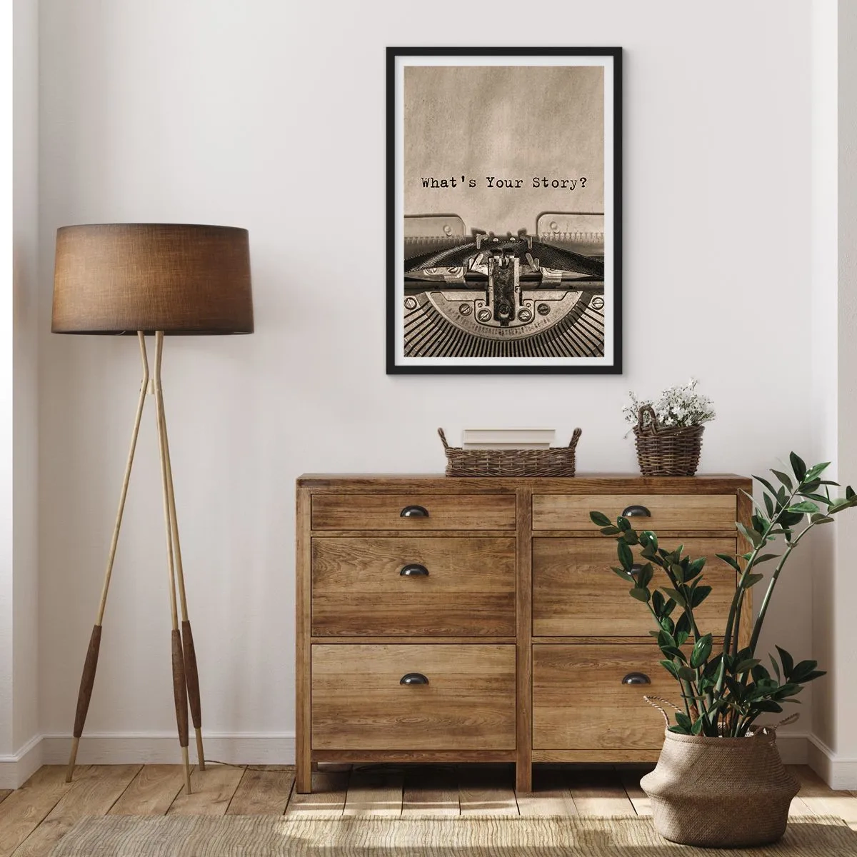 Poster in een zwarte lijst - Vertel het mee - 40x50 cm