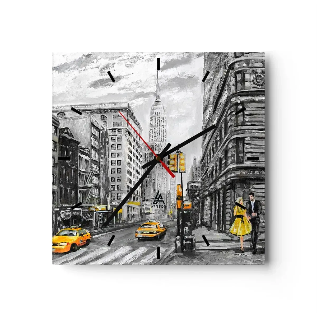 Wandklok - Klok - Een verhaal uit New York - 30x30 cm