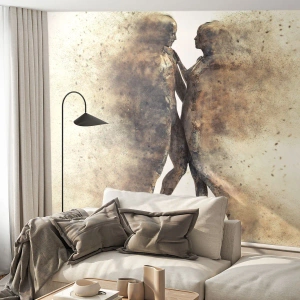 Fotobehang Premium Canvas - Ze verrezen uit het stof tot liefde - Abstractie, Vrouw en man, Liefde - 300x210 cm