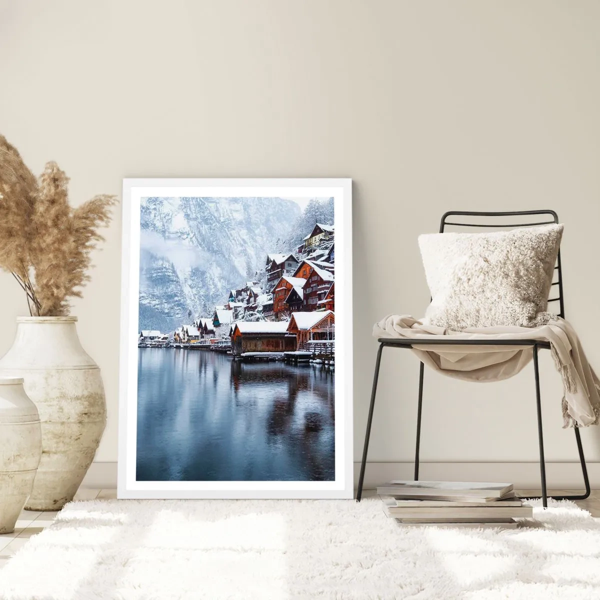 Poster in een witte lijst - In winterdecoratie - 61x91 cm