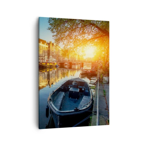 Schilderen op canvas - Ochtend in Amsterdam - 50x70 cm