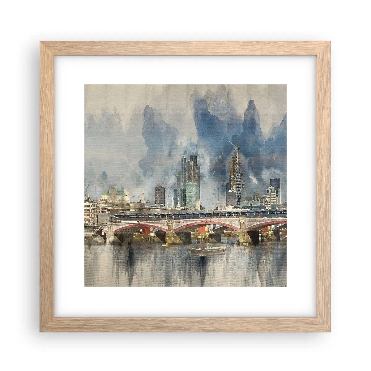 Een poster in een licht eiken lijst - Londen in al zijn glorie - 30x30 cm