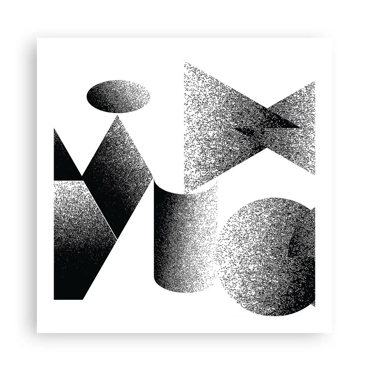 Poster - Hoeken en ovalen - 60x60 cm