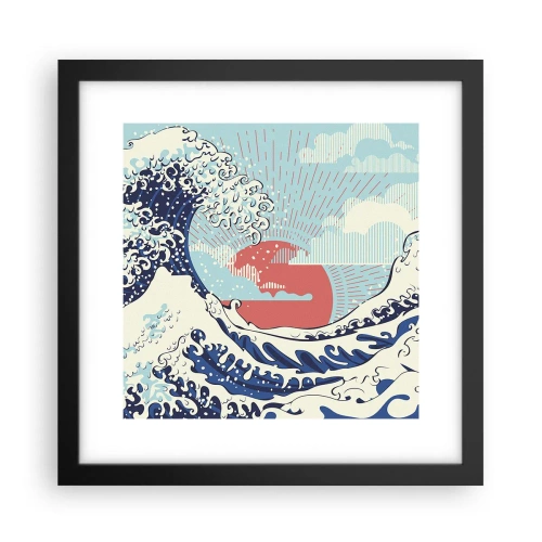 Poster in een zwarte lijst - Van Japanse inspiratie - 30x30 cm