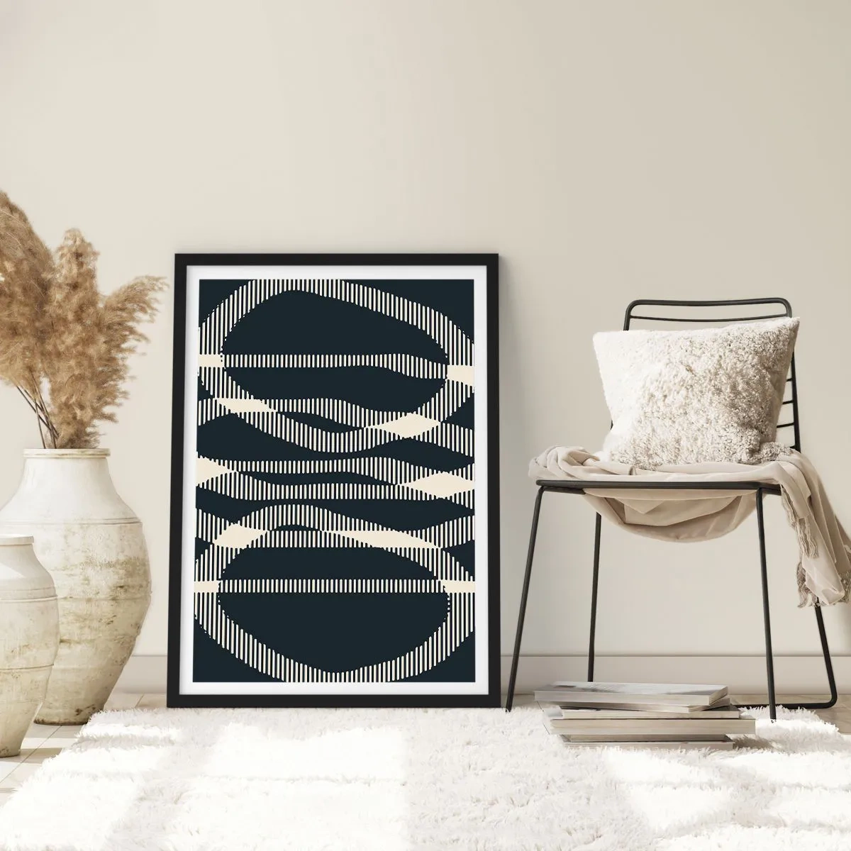 Poster in een zwarte lijst - Een poging om de duisternis te doorbreken - 30x40 cm