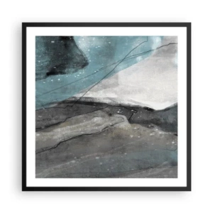 Poster in een zwarte lijst - Abstractie: rotsen en ijs - 60x60 cm
