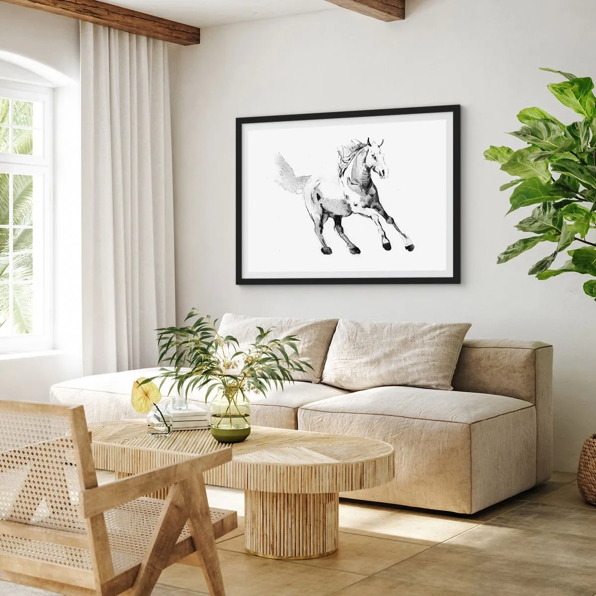 Poster in een zwarte lijst - Ongetemde ziel - 50x40 cm