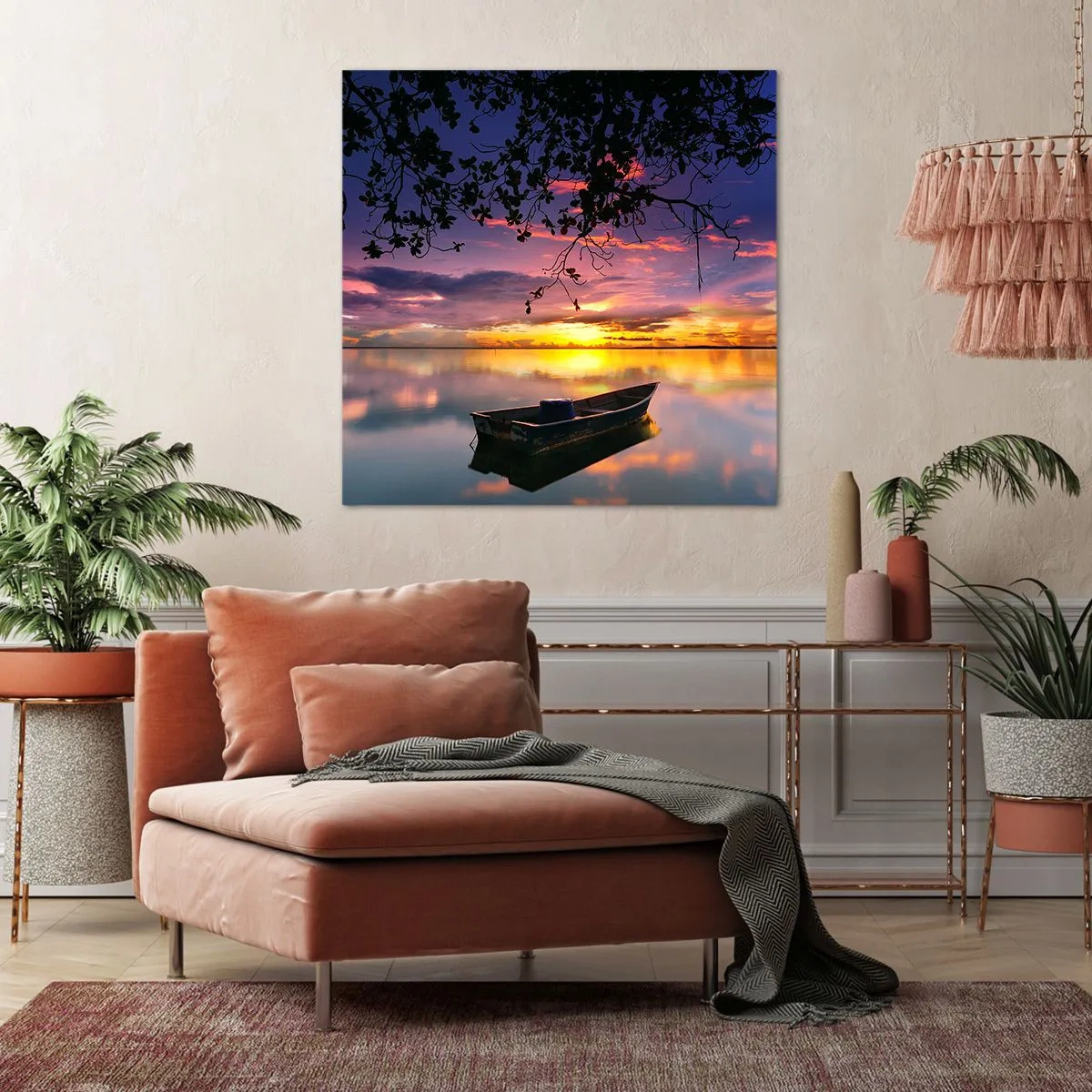 Schilderen op canvas - "Je lijkt midden in de lucht te hangen..." - 30x30 cm