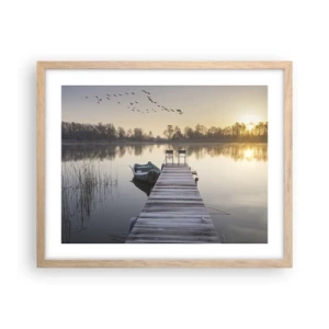 Een poster in een licht eiken lijst - Ik ben zo terug - 50x40 cm