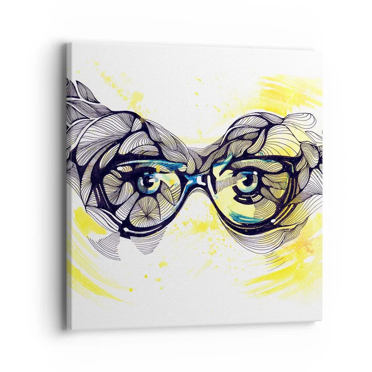 Schilderen op canvas - Door een blauwe bril - 40x40 cm