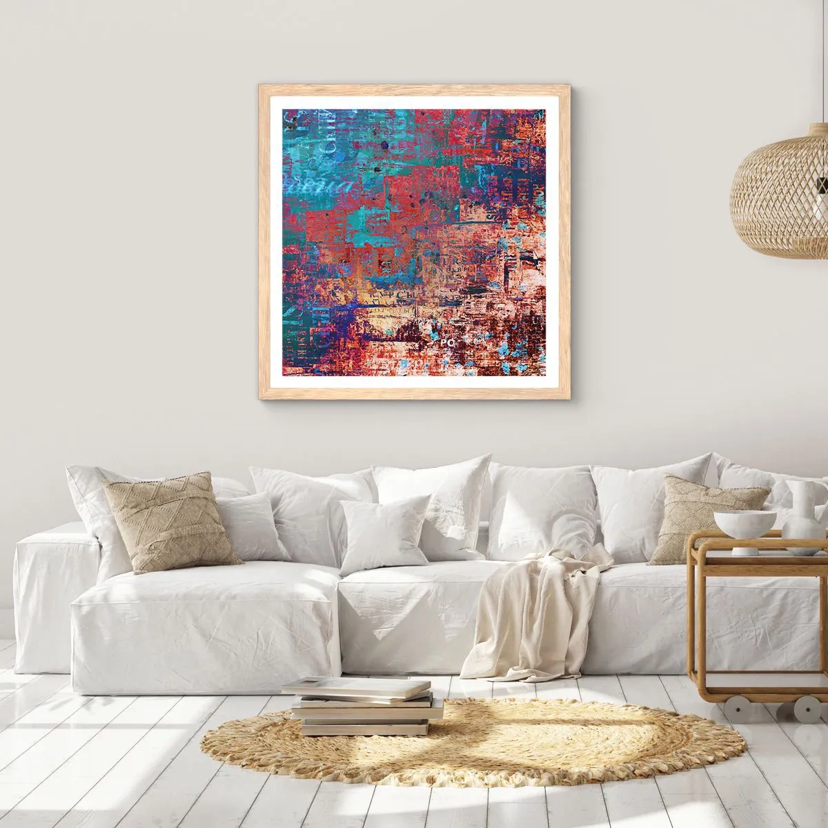 Een poster in een licht eiken lijst - Geheugen en vergetelheid - 60x60 cm