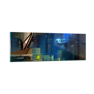 Schilderen op glas - In de nabije toekomst - 90x30 cm