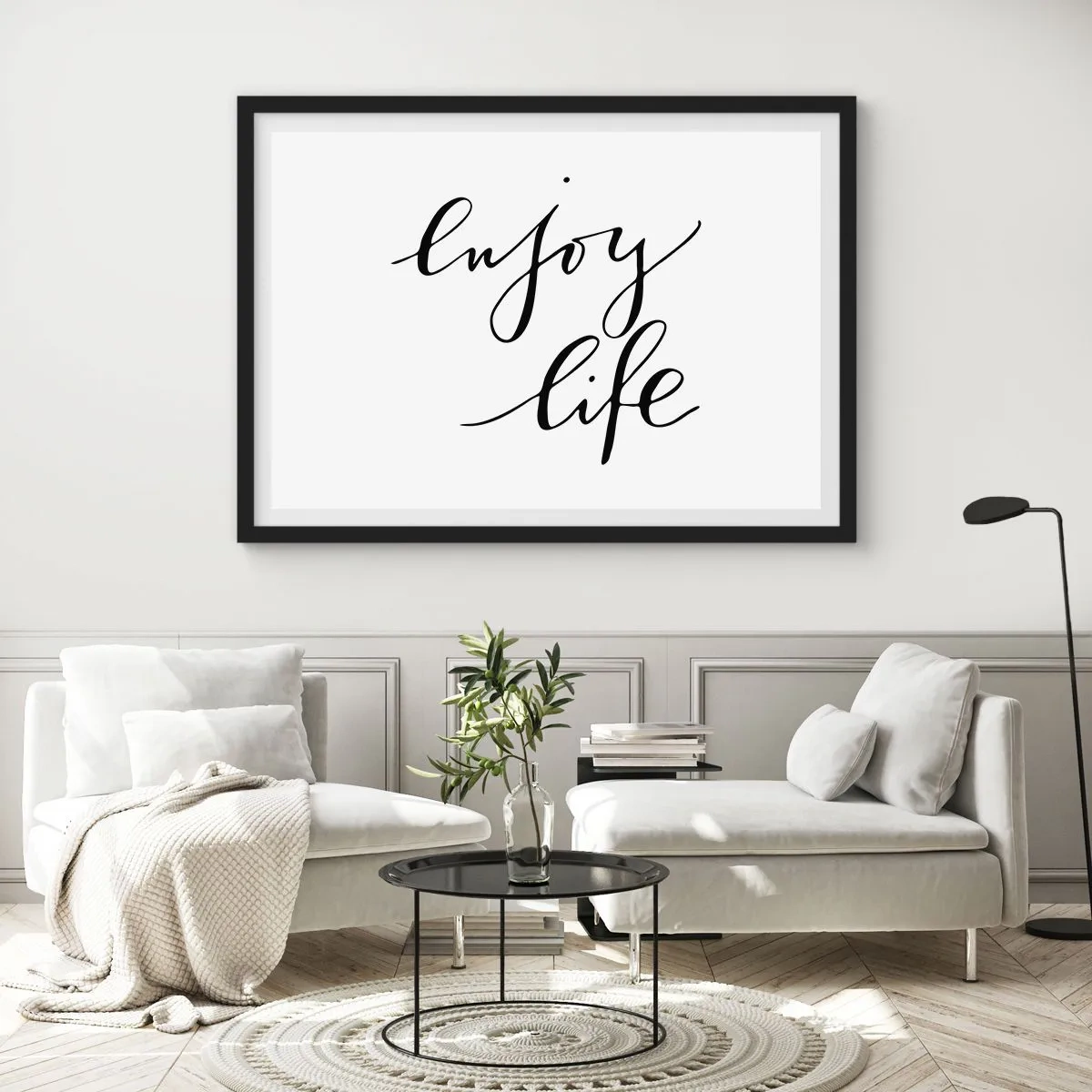 Poster in een zwarte lijst - Niets aan toe te voegen… - 50x40 cm