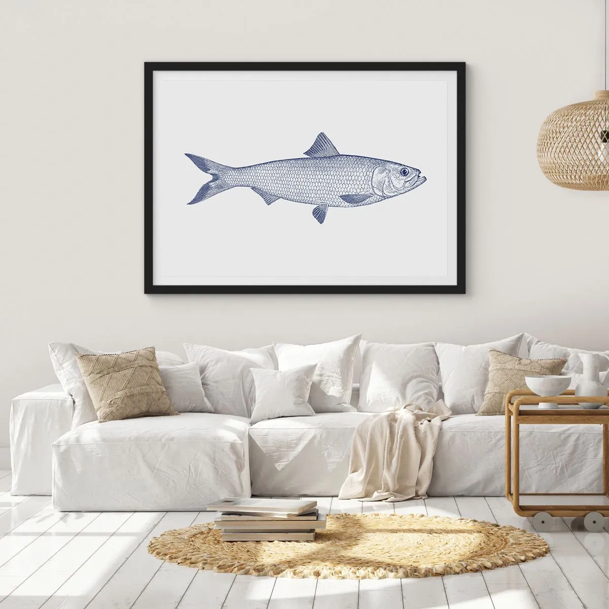 Poster in een zwarte lijst - Groeten uit de noordelijke zeeën - 40x30 cm