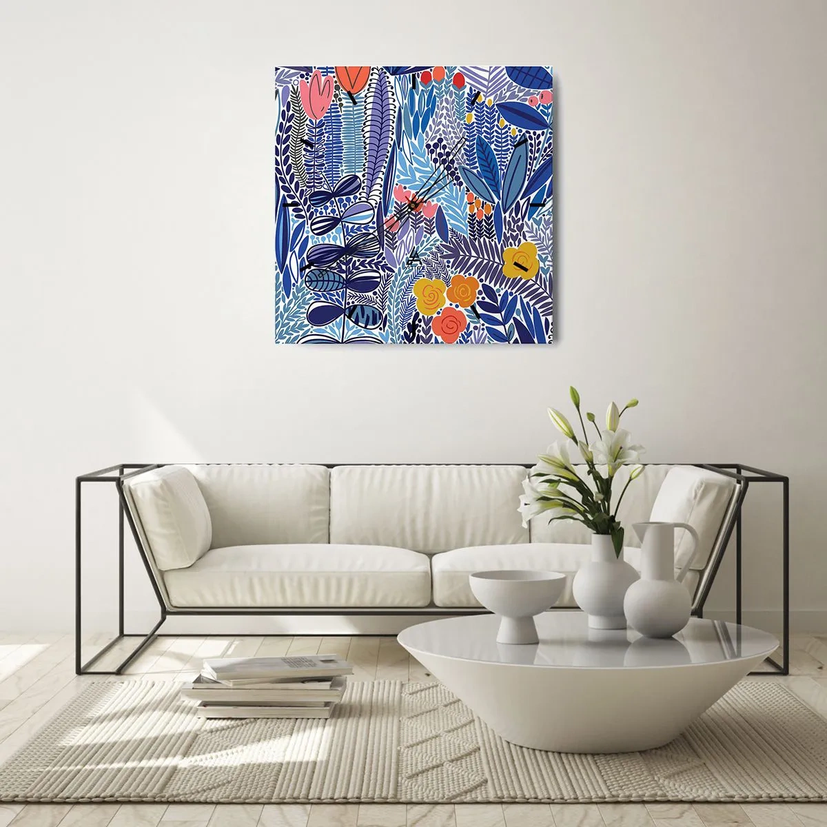 Wandklok - Klok - Hawaiiaanse tuin - 40x40 cm