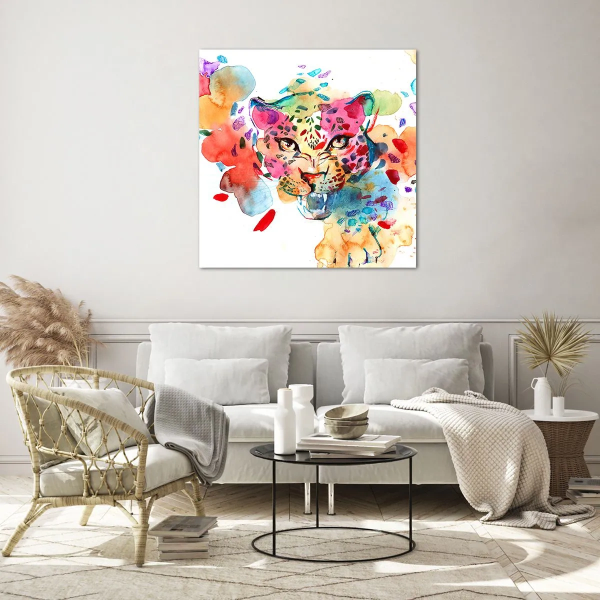 Schilderen op glas - Schoonheid en het beest - 70x70 cm