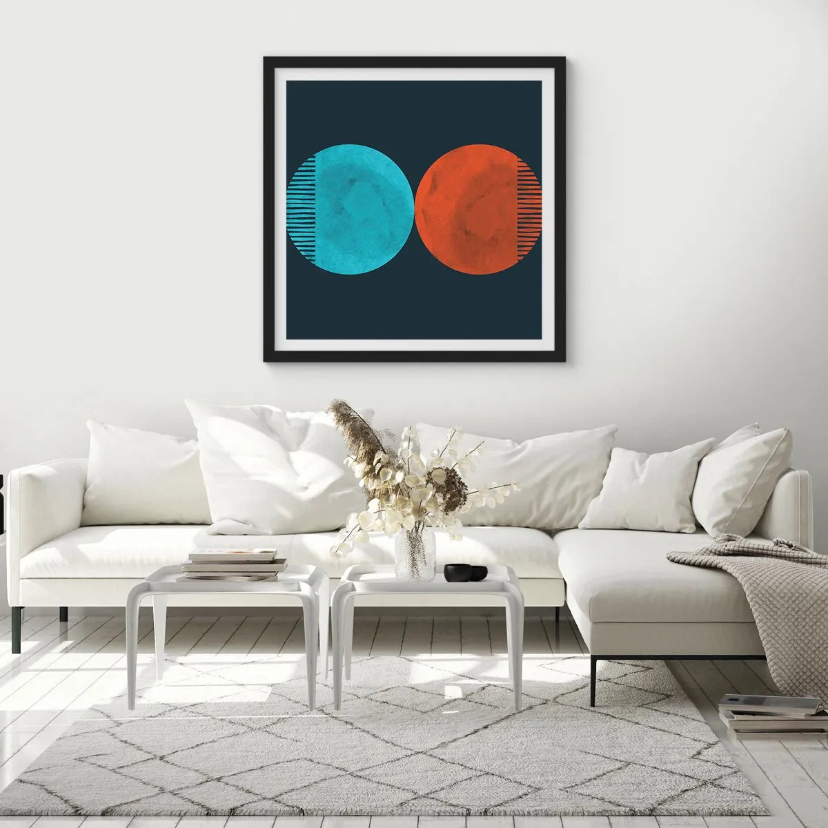 Poster in een zwarte lijst - Alleen geometrie? - 30x30 cm