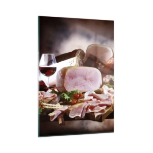 Schilderen op glas - Een culinaire droom met een karaf - 50x70 cm