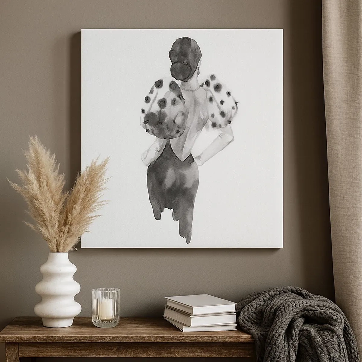 Schilderen op canvas - Ze kwam langs - 30x30 cm