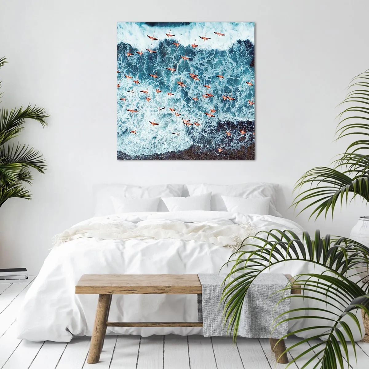 Schilderen op canvas - De kustparade - 30x30 cm