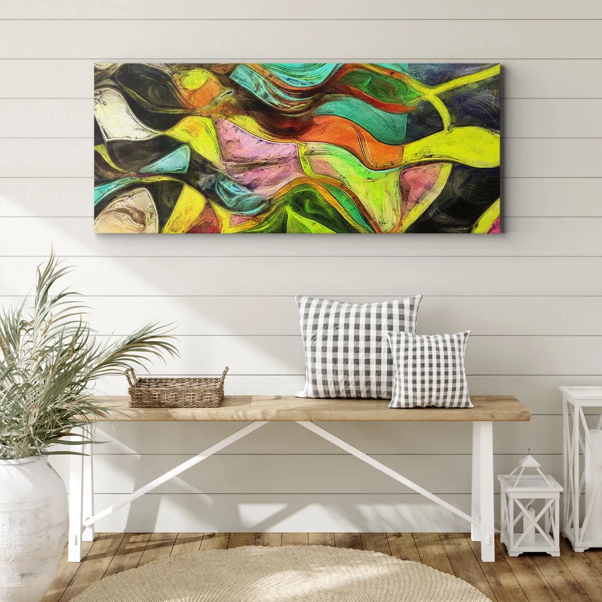 Schilderen op canvas - Beweging is leven - 120x50 cm