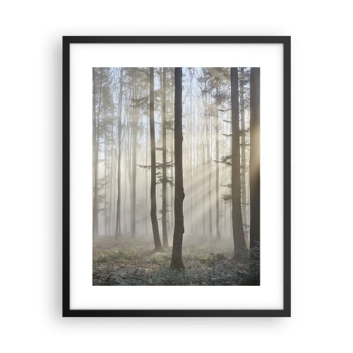 Poster in een zwarte lijst - De mist werd ook wakker - 40x50 cm