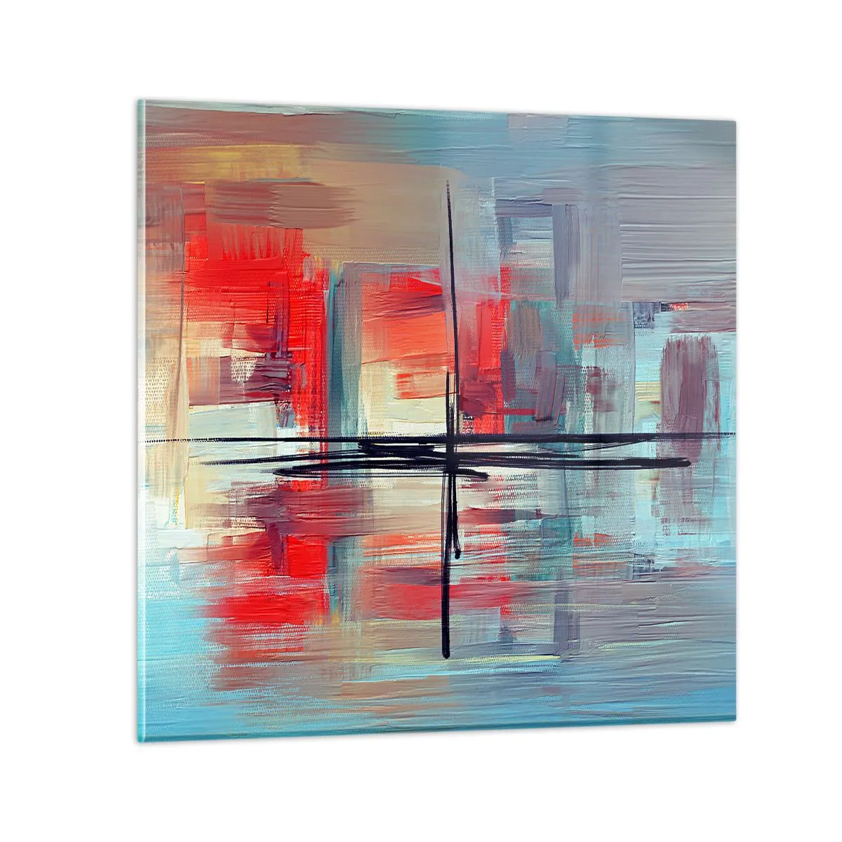Schilderen op glas - Een landschap in een onbekende dimensie - 40x40 cm