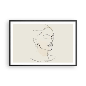 Poster in een zwarte lijst - Een bepaalde lijn - 91x61 cm