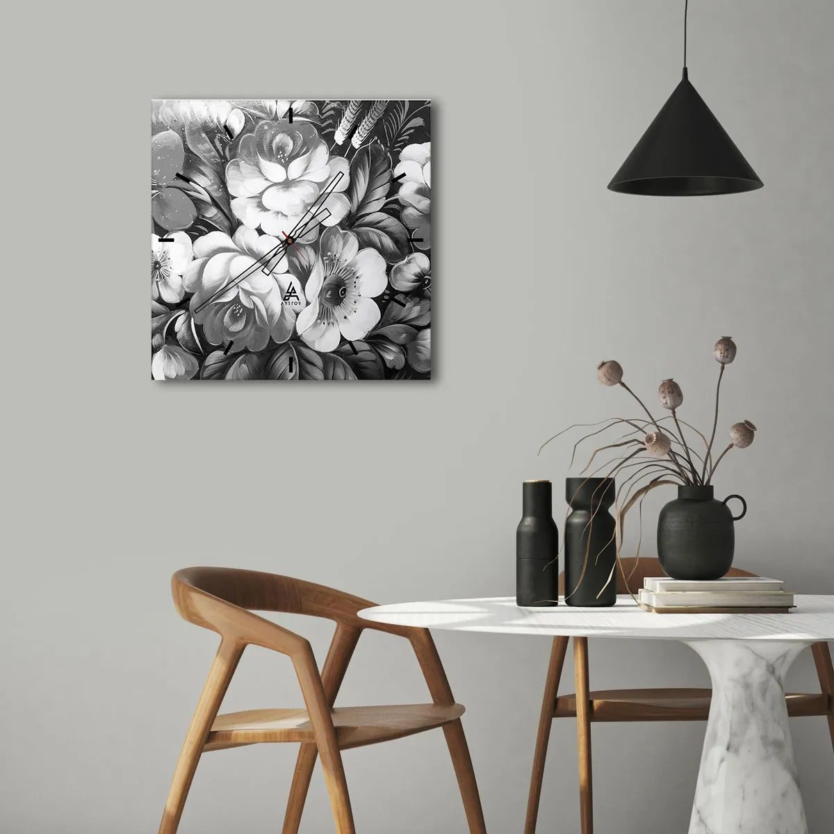 Wandklok - Klok - Zelfs in grijs mooi - 30x30 cm