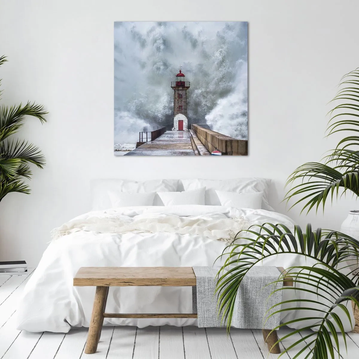 Schilderen op canvas - Het gebrul van het water, het geluid zal blazen - 40x40 cm