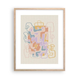 Een poster in een licht eiken lijst - Labyrint – een vreugdevol avontuur - 40x50 cm