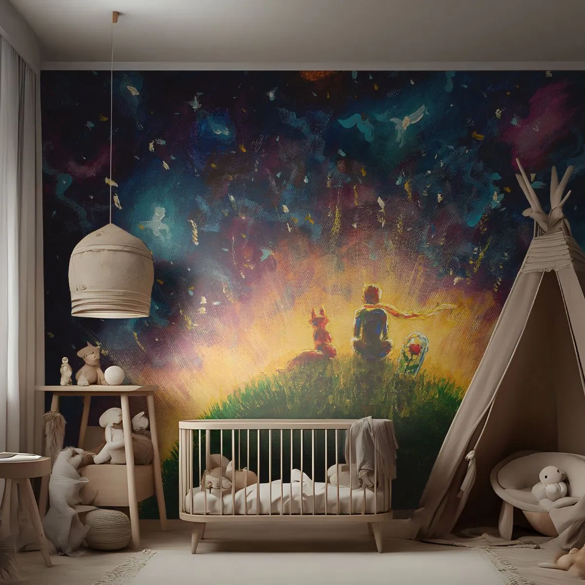 Fotobehang Premium Canvas - Liefde en vriendschap - de hele wereld - Voor kinderen, Vriendschap, Abstractie - 350x256 cm