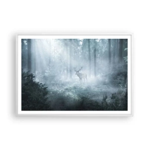 Poster in een witte lijst - Ochtendbezoek aan het landgoed - 100x70 cm