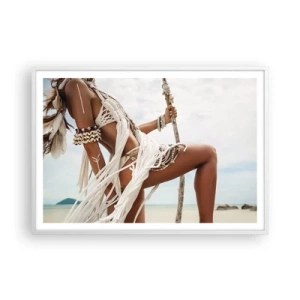 Poster in een witte lijst - Een priesteres van de zon - 100x70 cm