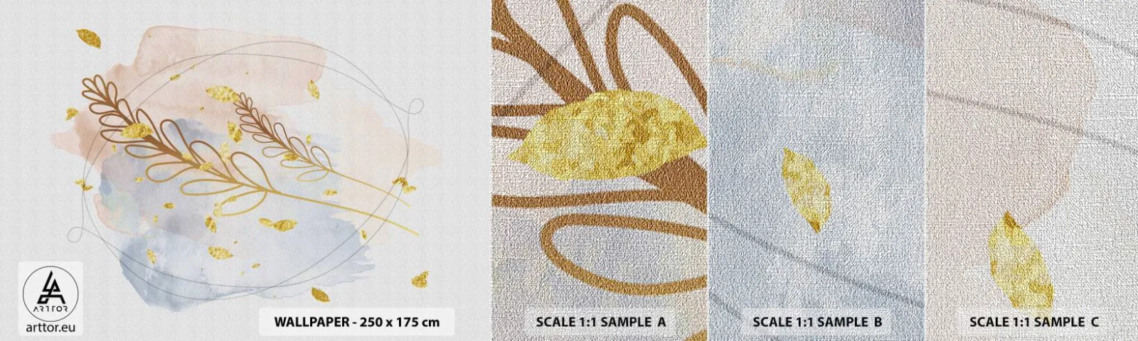 Fotobehang Monster Premium Canvas - Gouden explosie - Helder, Minimalistisch, Modern - 100x30 cm