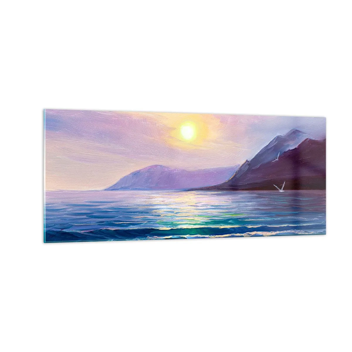 Schilderen op glas - Water en luchtkristal - 100x40 cm