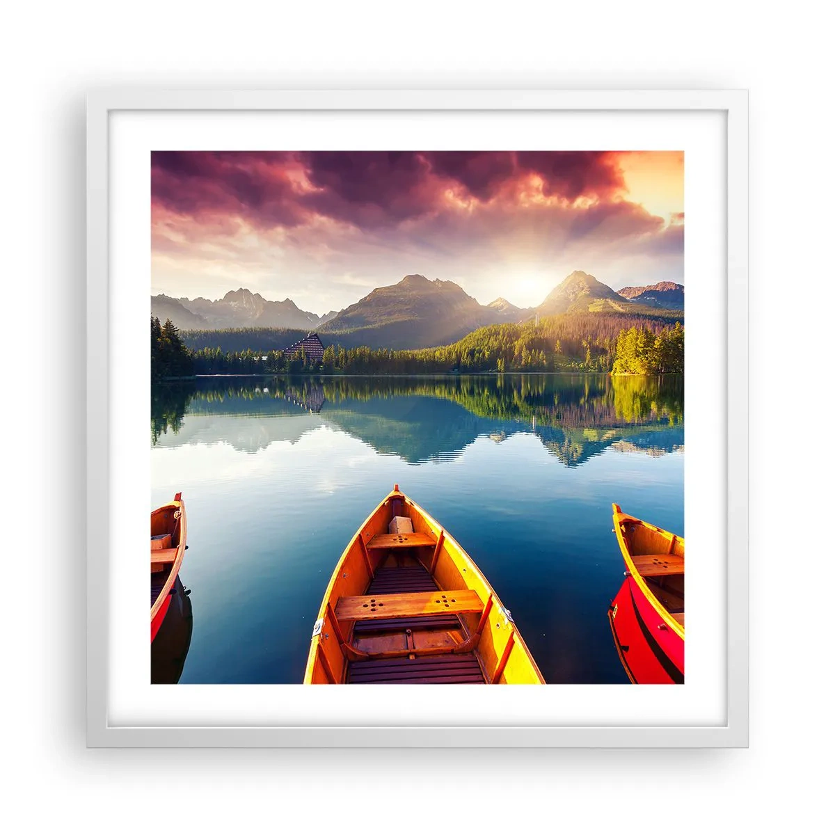 Poster in een witte lijst - Niets tegen de natuur - 50x50 cm