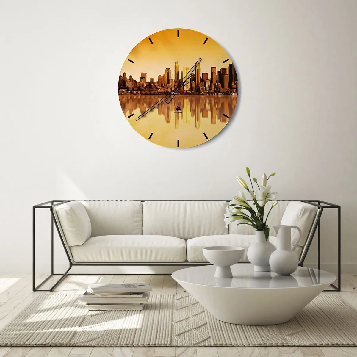 Wandklok - Klok - De stilte van de metropool - 40x40 cm